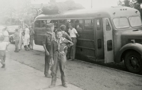 On the way to Scout Camp, age 11.
